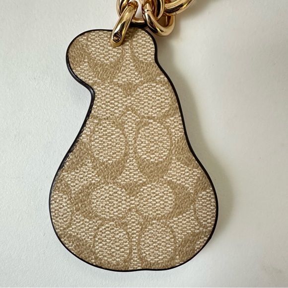Coach Pear Bag Charm In Signature Canvas Style C8249 - Picture 7 of 10